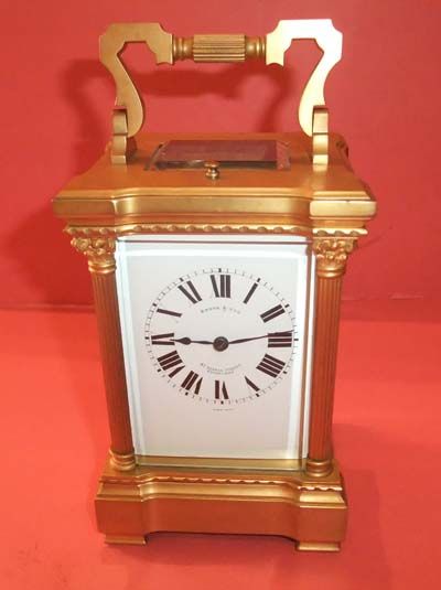 Edwardian Gilt Brass Repeating Carriage Clock