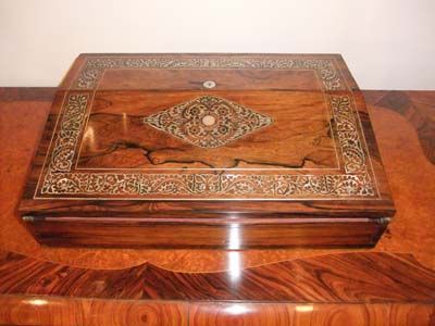 Regency Rosewood Inlaid Writing Slope