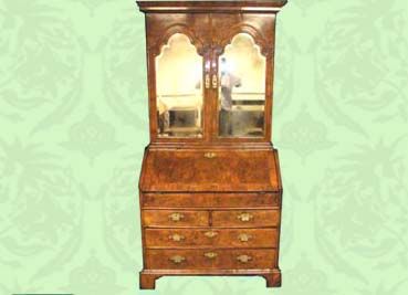 Queen Anne Walnut Bureau-bookcase