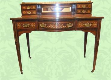 fig 1. Edwardian inlaid rosewood bon-heur-de-jour writing desk