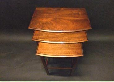 1920'S Mahogany Bow-fronted Nest of 3 Tables