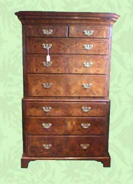 George III Walnut Chest on Chest of Medium Size