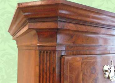 fig 1. George III walnut chest on chest of medium size