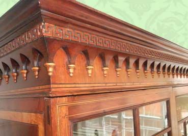 fig 1. George III mahogany inlaid secretaire bookcase
