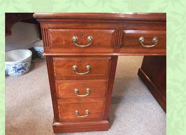 fig 1. Edwardian mahogany pedestal desk