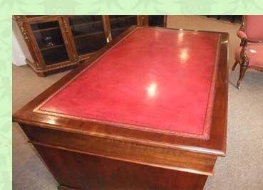 fig 3. Edwardian mahogany pedestal desk
