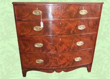 Early 19thc. Mahogany Bow-fronted Chest of Drawers
