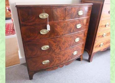 fig 2. Early 19thc. mahogany bow-fronted chest of drawers
