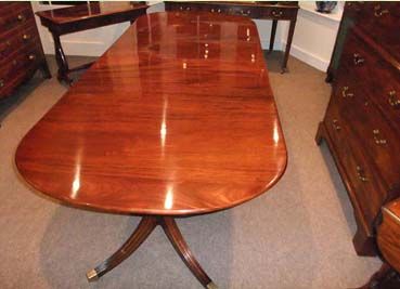 fig 1. Superb Mid-century mahogany twin pillar dining table