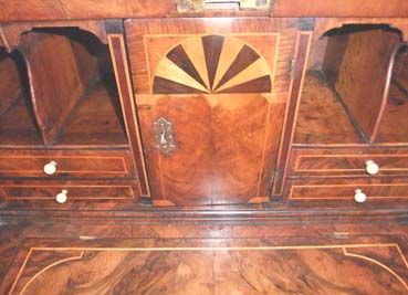 fig 1. Antique 18thc. walnut bureau