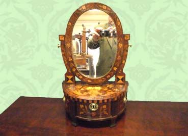 Antique Dutch Marquetry Dressing Table Mirror