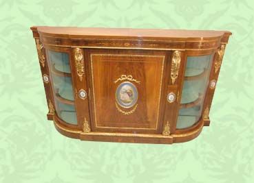 Victorian Inlaid Walnut Credenza