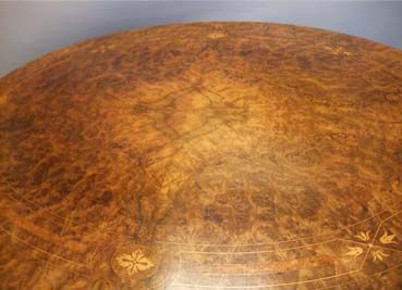 fig 1. Victorian inlaid burr walnut oval loo table