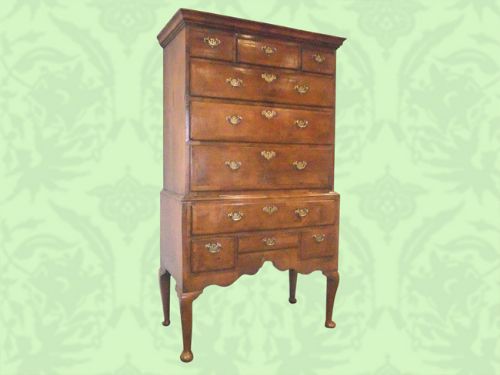 George III Walnut Chest on Stand