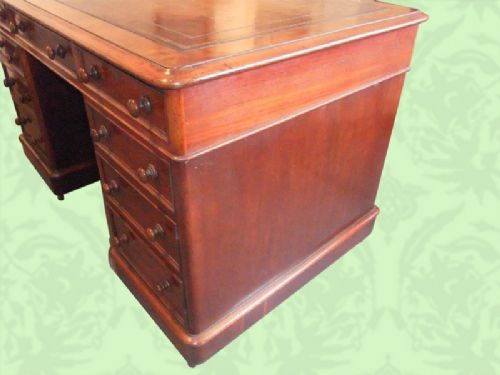 fig 2. Antique Victorian mahogany pedestal desk