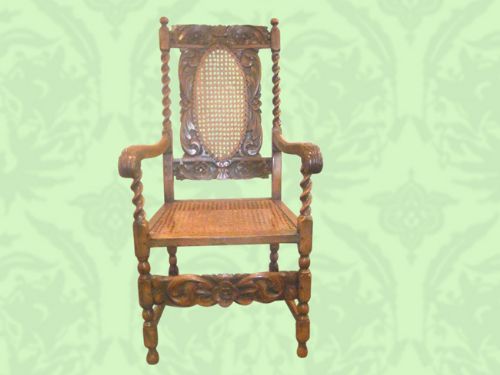 Antique Victorian Set of 8 Carolean Style Dining Chairs