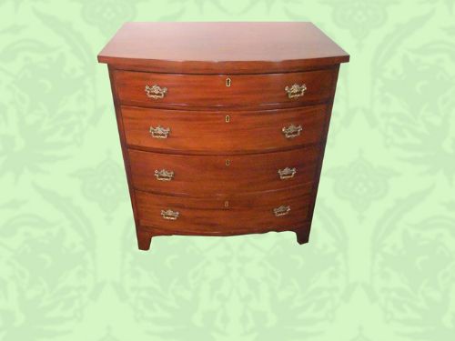 Edwardian Mahogany Small Bow-front Chest