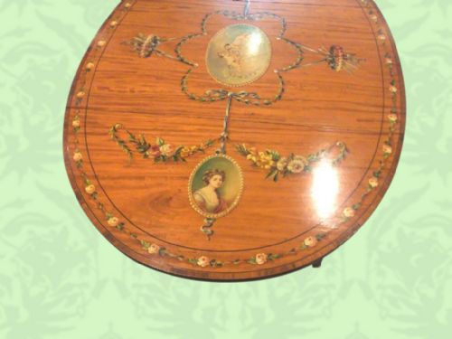 fig 4. Edwardian painted Satinwood small Pembroke table
