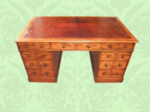 Victorian Faded Mahogany Partners Desk