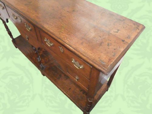 fig 1. Antique oak small pot-board dresser base