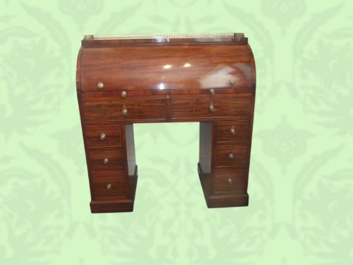 Regency Mahogany Cylinder Roll-top Desk
