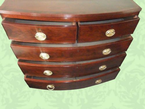 fig 2. 19thc. mahogany bow-fronted chest of drawers