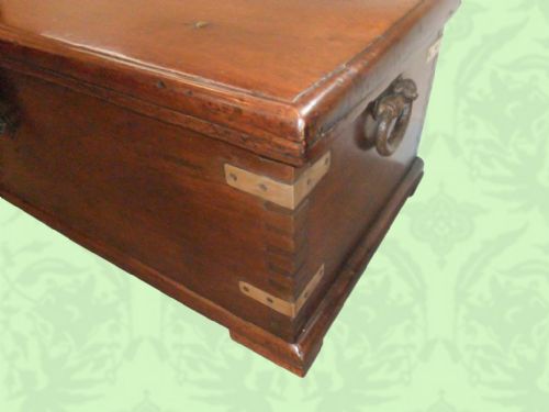 fig 2. Antique Colonial teak trunk with brass corners