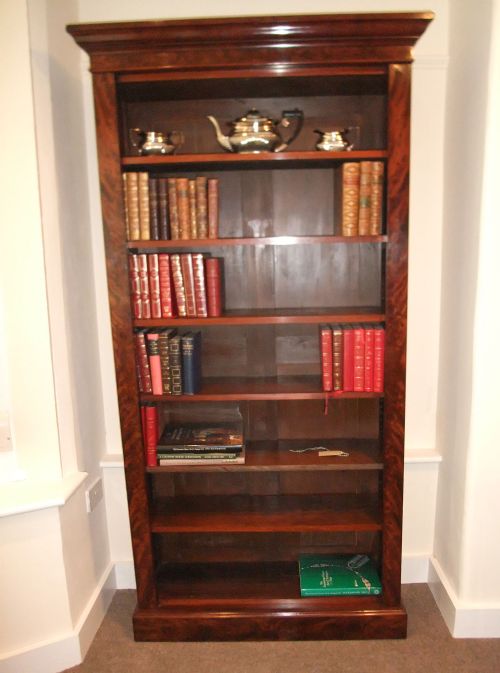 Victorian Mahogany Tall Open Bookcase