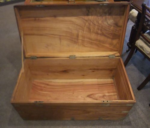 fig 1. Victorian Camphorwood brass bound campaign trunk