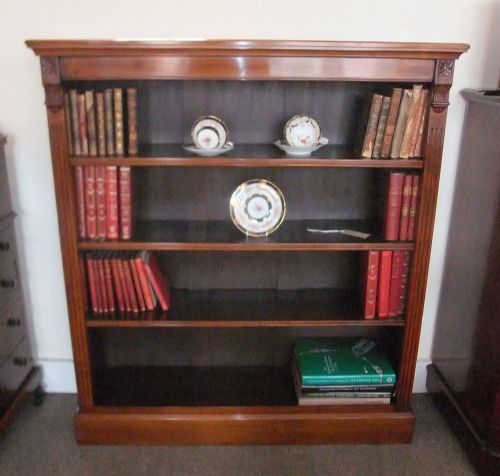 Victorian Walnut Open Bookcase Circa 1880