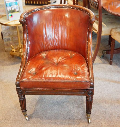 Regency Leather Upholstered Reading Desk Chair