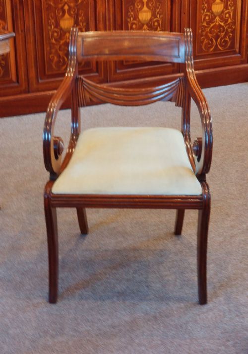 fig 1. Set of 8 Regency mahogany sabre leg chairs