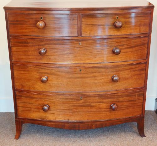 Antique Mahogany Bow Front Chest
