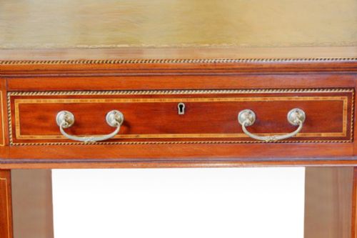 fig 2. Edwardian inlaid mahogany Maple & co pedestal desk