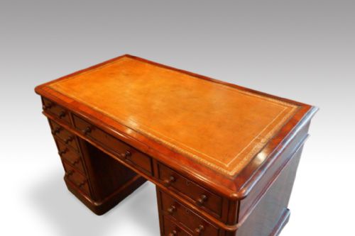 fig 3. Victorian mahogany pedestal desk
