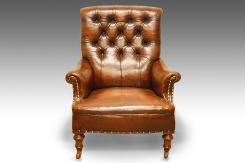 Victorian Button-back Leather Club Chair