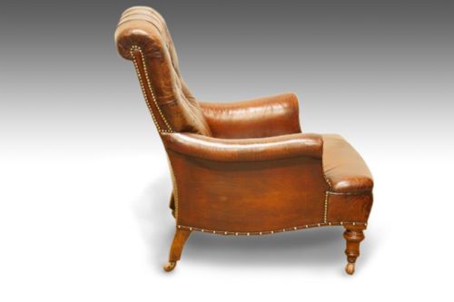 fig 1. Victorian button-back leather club chair