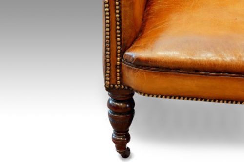 fig 3. Superb Victorian button back leather easy chair