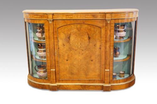 Victorian Inlaid Walnut Credenza