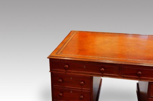 fig 1. Victorian mahogany small pedestal partners desk