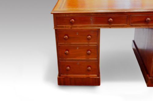 fig 2. Victorian mahogany small pedestal partners desk