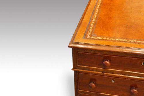 fig 3. Victorian mahogany small pedestal partners desk