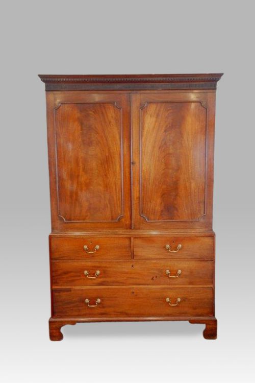 George III Mahogany Linen Press
