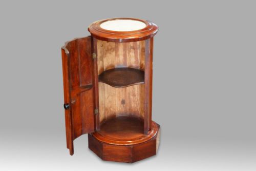 fig 1. Victorian mahogany cylindrical bedside cabinet