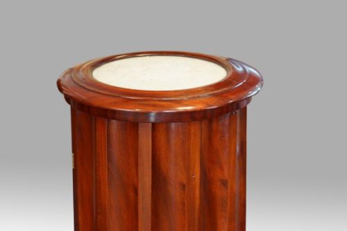 fig 3. Victorian mahogany cylindrical bedside cabinet