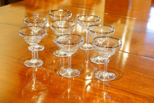 Set of 8 Art Deco Champagne Glasses