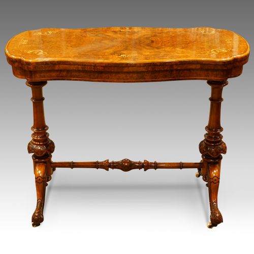 Victorian Shaped Walnut Inlaid Card-table