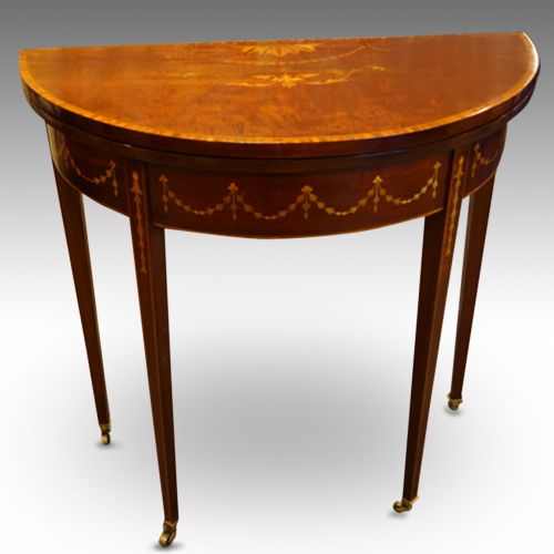 fig 1. Edwardian small demi-lune card-table