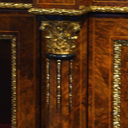 fig 3. Magnificent Victorian inlaid burr walnut straight front credenza