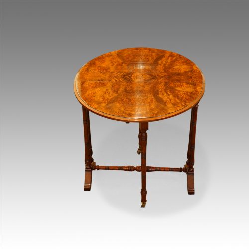 Victorian Burr Walnut Small Sutherland Table